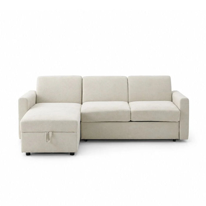 Darion Fabric Left Corner Sofa Bed With  Storage - Beige