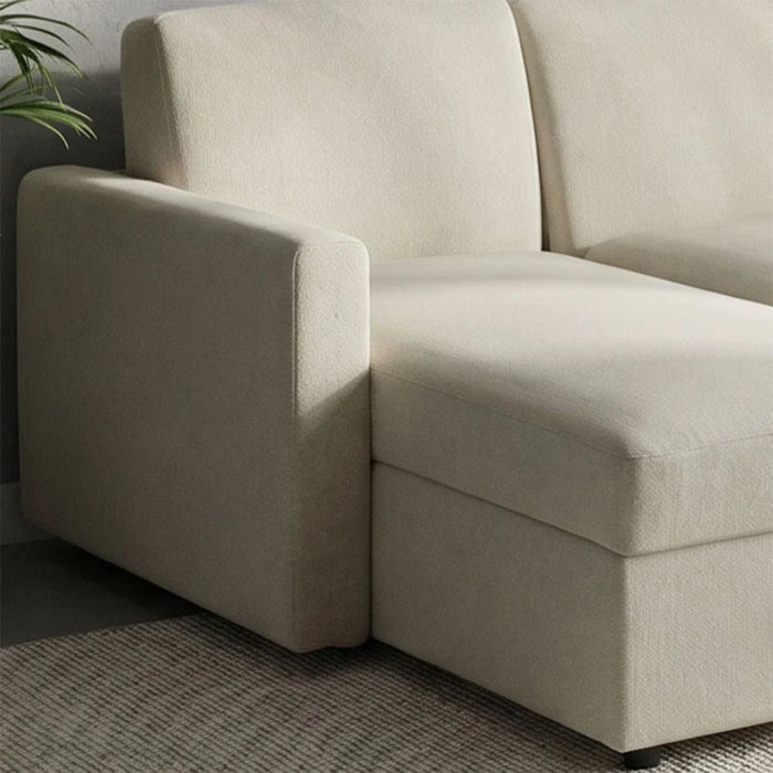 Darion Fabric Left Corner Sofa Bed With  Storage - Beige