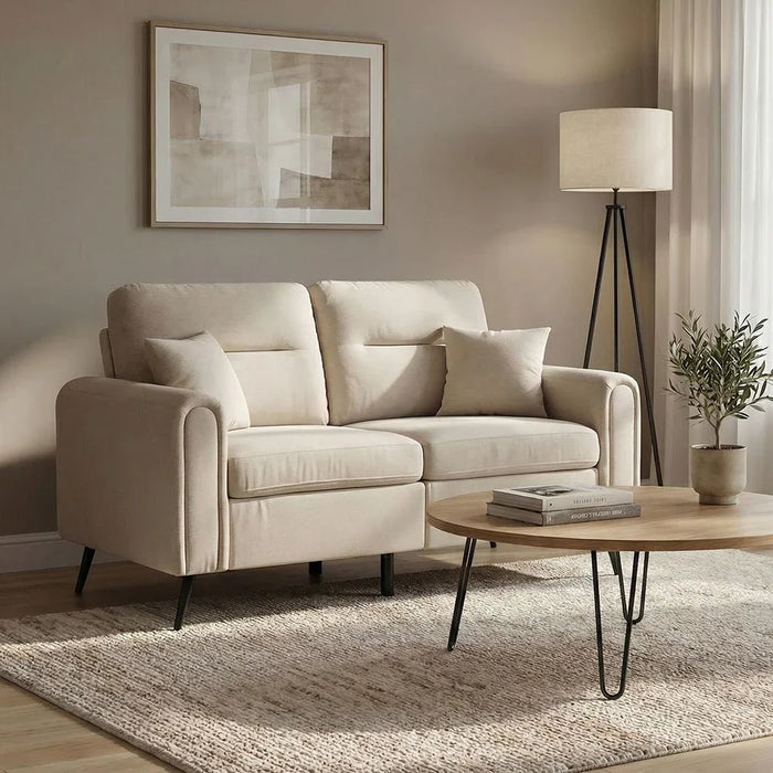 Arjun 3-Seater Fabric Sofa - Beige - With 2-Year Warranty