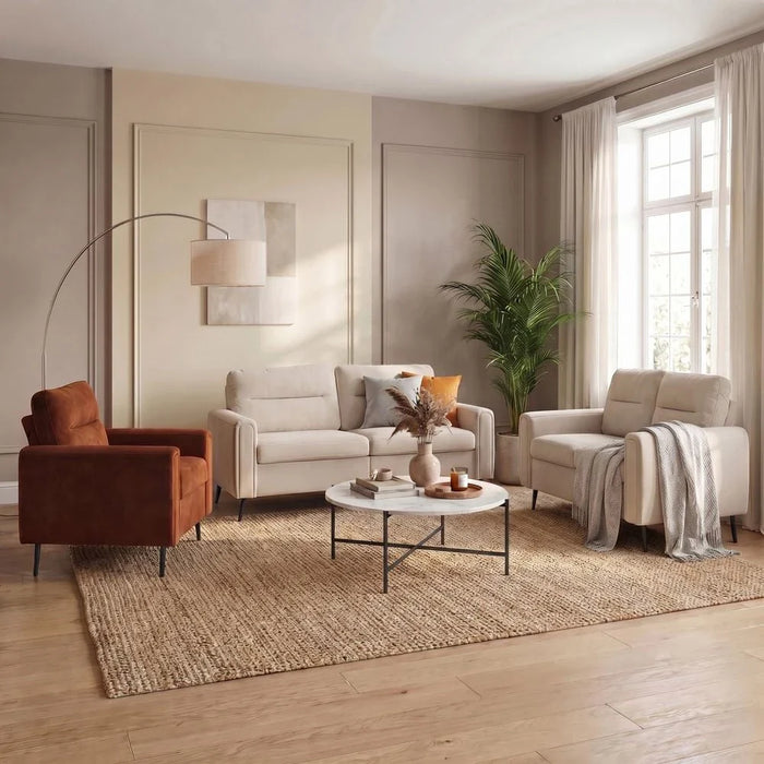 Arjun 1 Seater Fabric Sofa - Rust