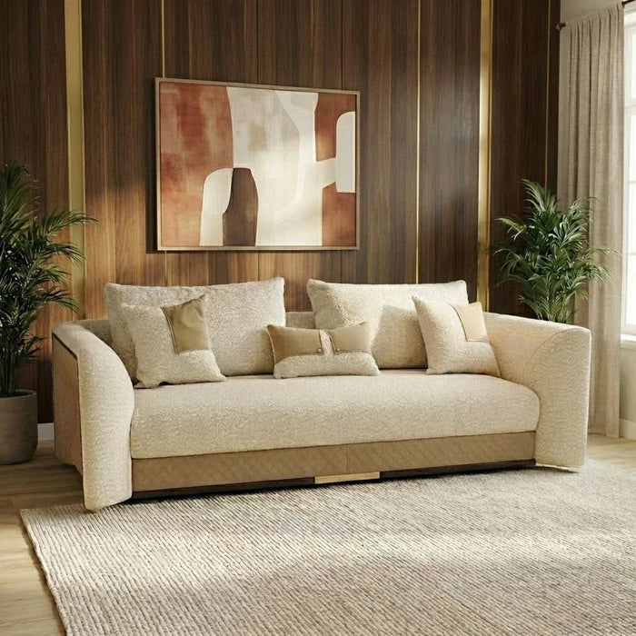 Amina 3-Seater Fabric Sofa - Camel Brown - With 2-Year Warranty