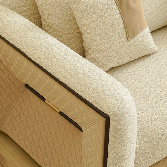 Amina 3-Seater Fabric Sofa - Camel Brown - With 2-Year Warranty