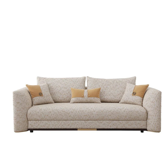 Amina 3-Seater Fabric Sofa - Camel Brown - With 2-Year Warranty