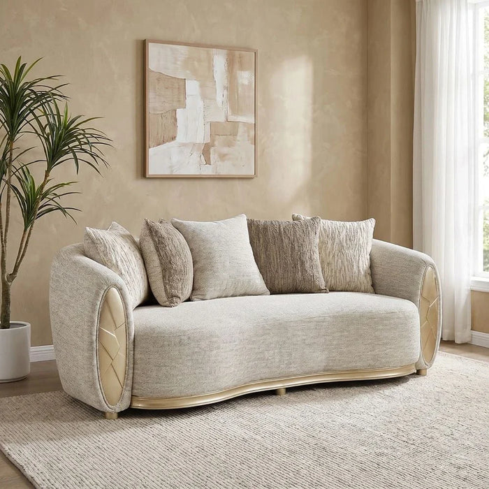 Conrad 3 Seater Fabric Sofa - Light Brown