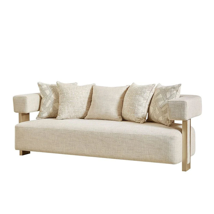 Corey 3 Seater Fabric Sofa - Light Brown
