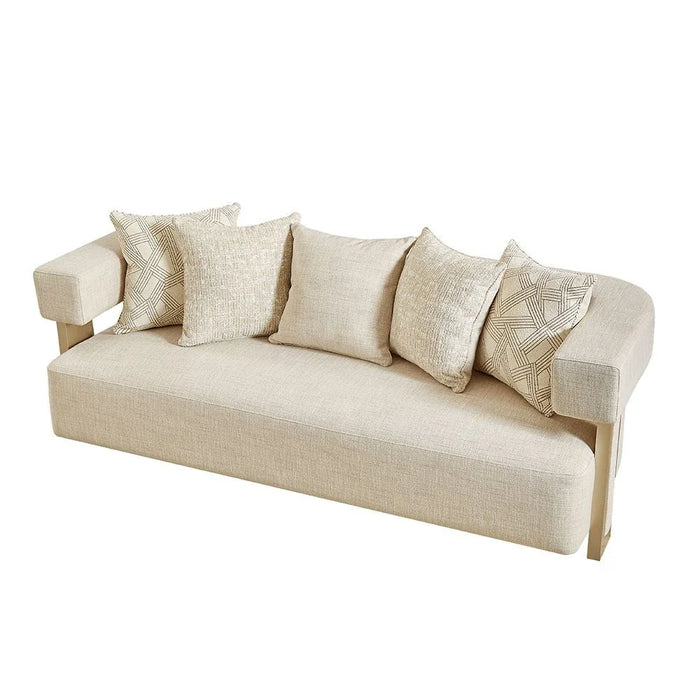 Corey 3 Seater Fabric Sofa - Light Brown