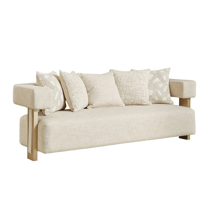 Corey 3 Seater Fabric Sofa - Light Brown