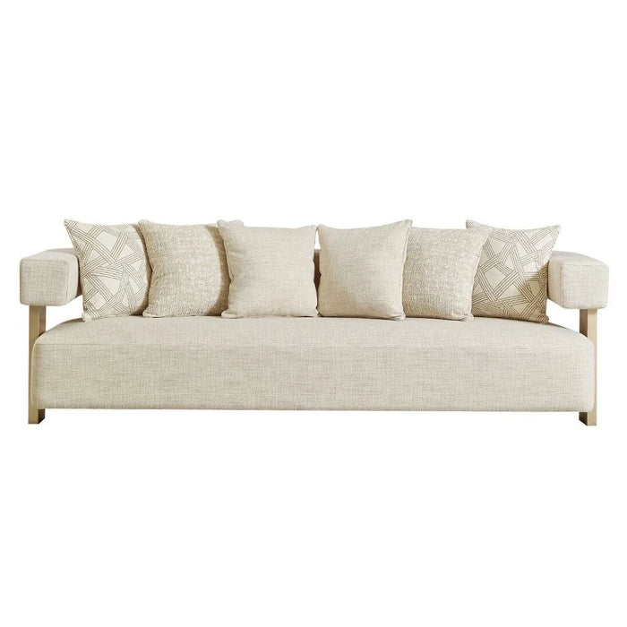 Corey 4 Seater Fabric Sofa - Light Brown