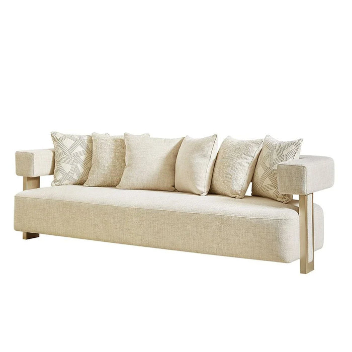 Corey 4 Seater Fabric Sofa - Light Brown