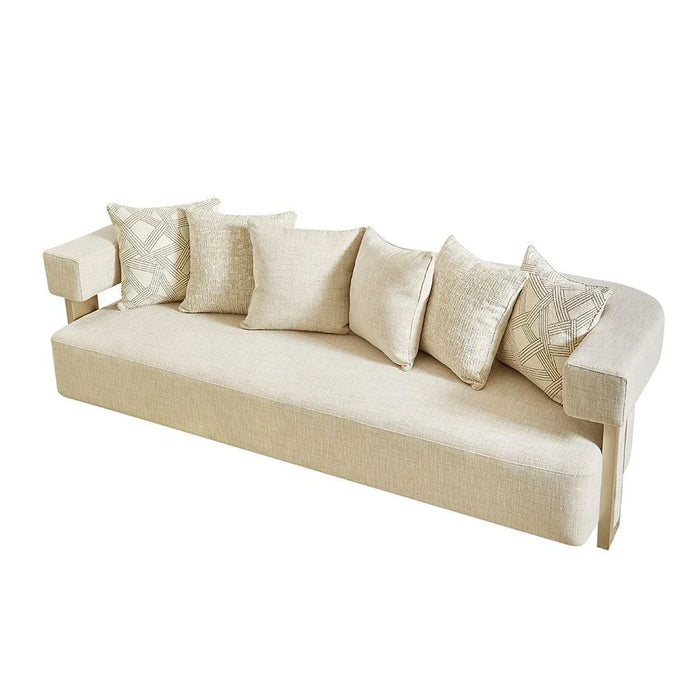 Corey 4 Seater Fabric Sofa - Light Brown