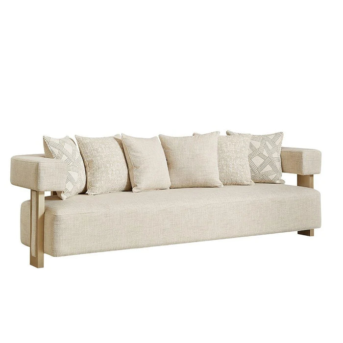 Corey 4 Seater Fabric Sofa - Light Brown