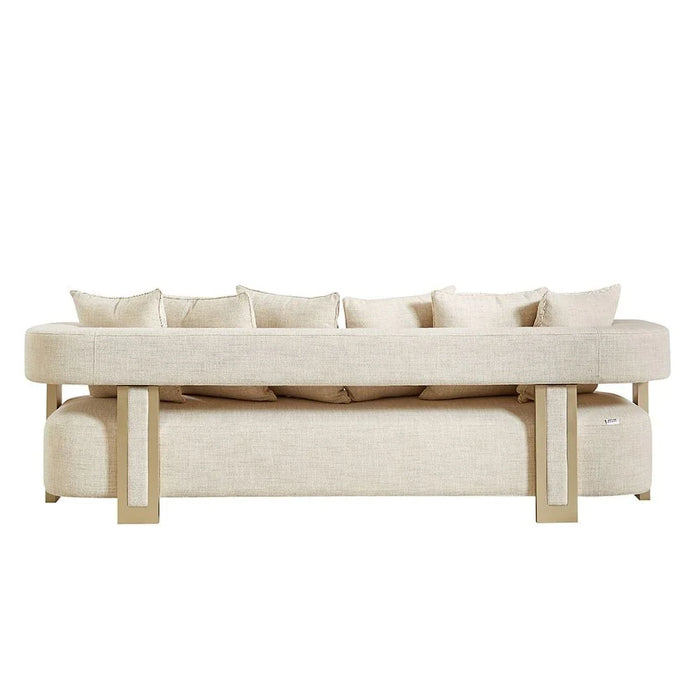 Corey 4 Seater Fabric Sofa - Light Brown