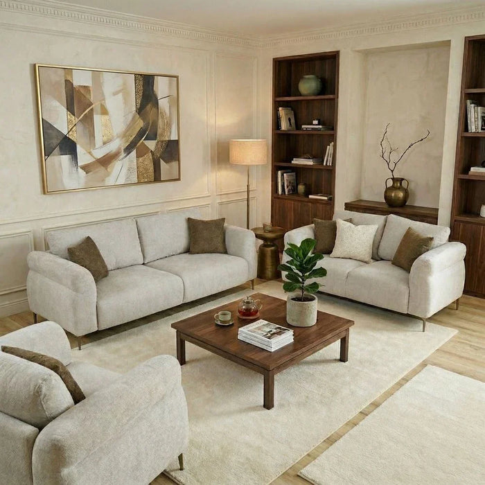 Draven 1 Seater Fabric Sofa - Light Brown
