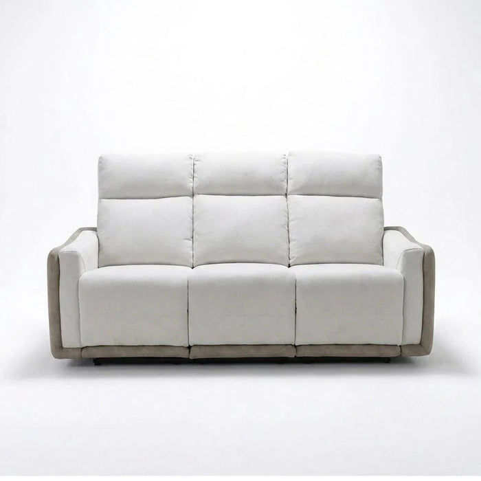 Wilda 3-Seater Fabric Recliner - Beige/Brown - With 2-Year Warranty