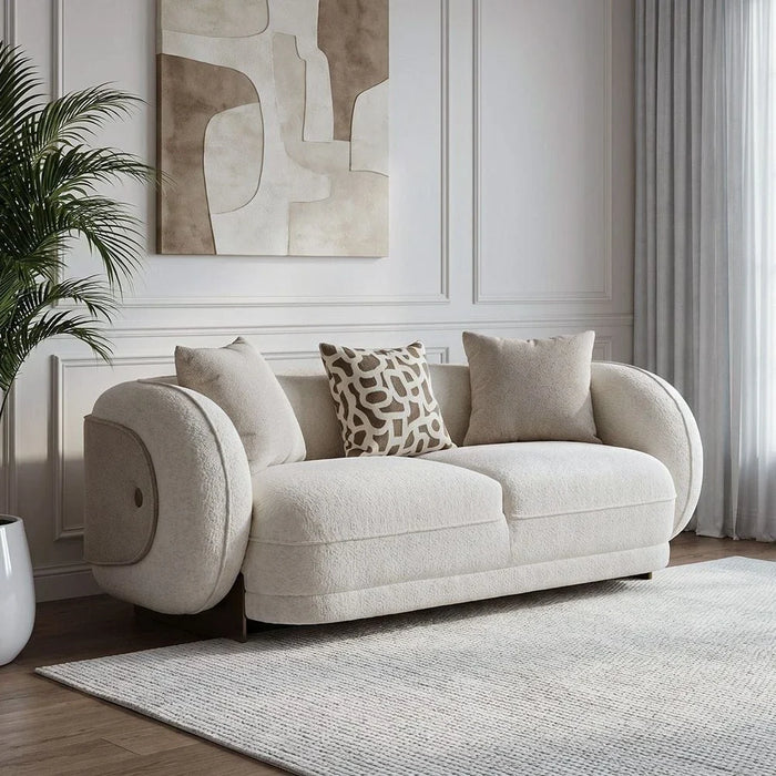 Devina 2 Seater Fabric Sofa - Light Brown