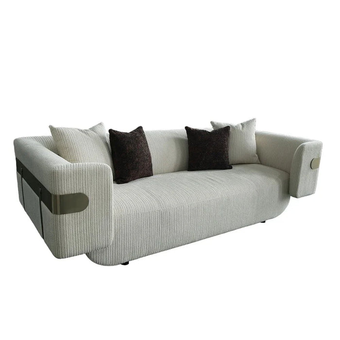 Dravena 3 Seater Fabric Sofa - Beige