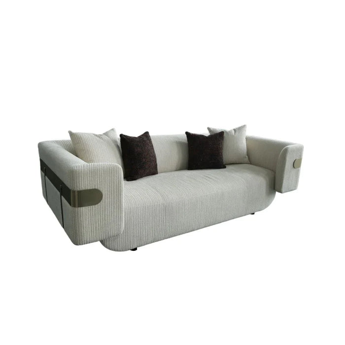 Dravena 3 Seater Fabric Sofa - Beige