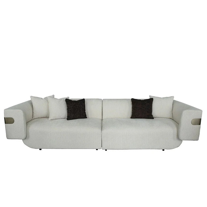Dravena 4 Seater Fabric Sofa - Beige