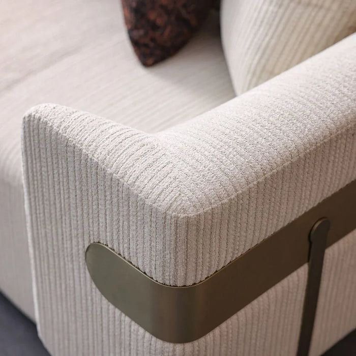 Dravena 4 Seater Fabric Sofa - Beige