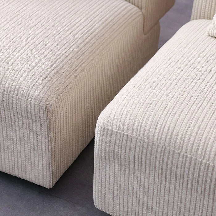 Dravena 4 Seater Fabric Sofa - Beige
