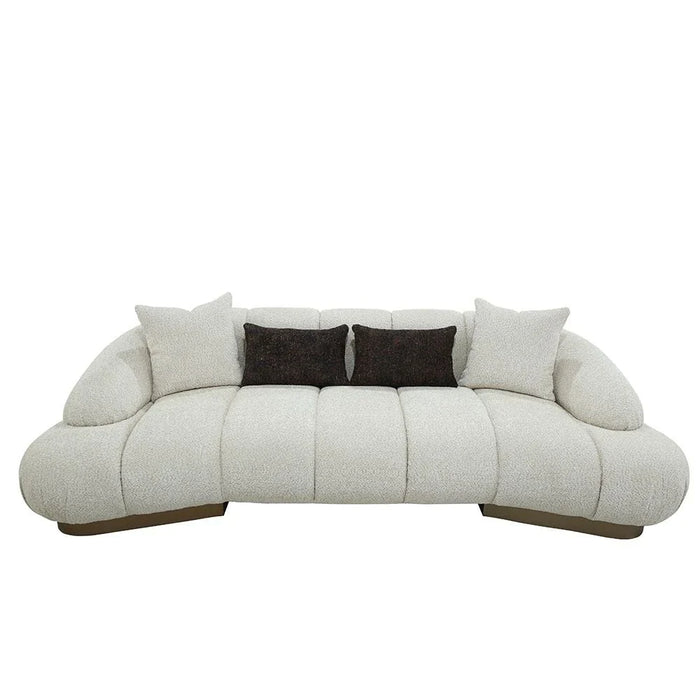 Demaris 3 Seater Fabric Sofa - Light Brown