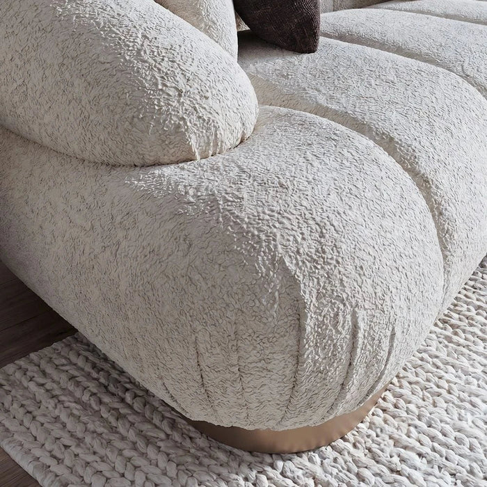 Demaris 3 Seater Fabric Sofa - Light Brown