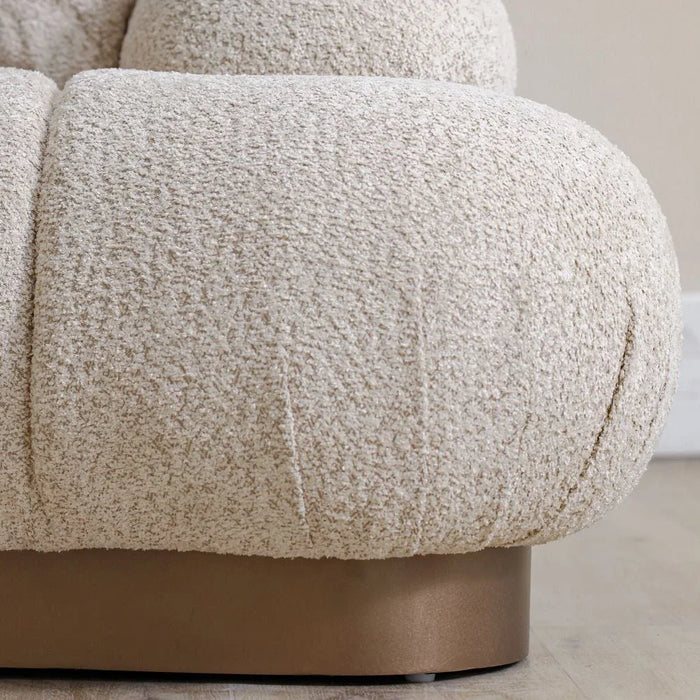 Demaris 3 Seater Fabric Sofa - Light Brown