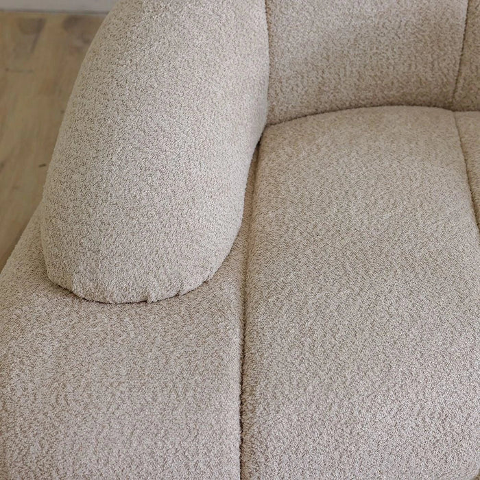 Demaris 3 Seater Fabric Sofa - Light Brown