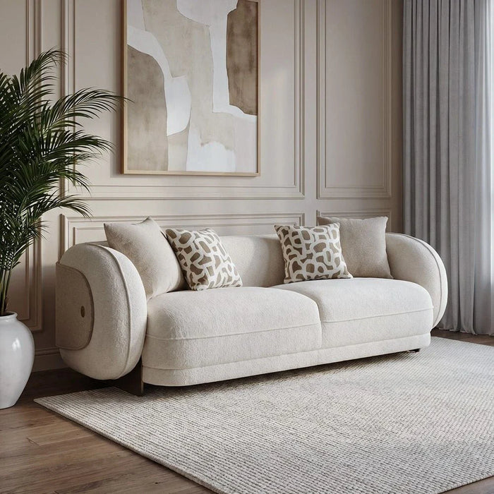 Devina 3 Seater Fabric Sofa - Light Brown