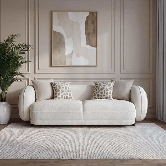 Devina 3 Seater Fabric Sofa - Light Brown