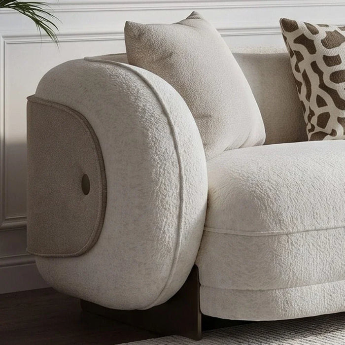 Devina 3 Seater Fabric Sofa - Light Brown