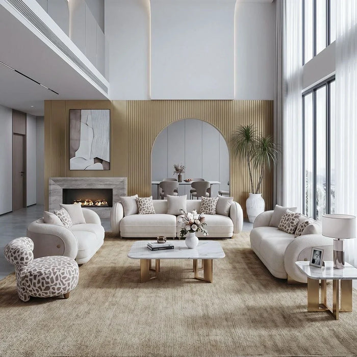 Devina 3 Seater Fabric Sofa - Light Brown