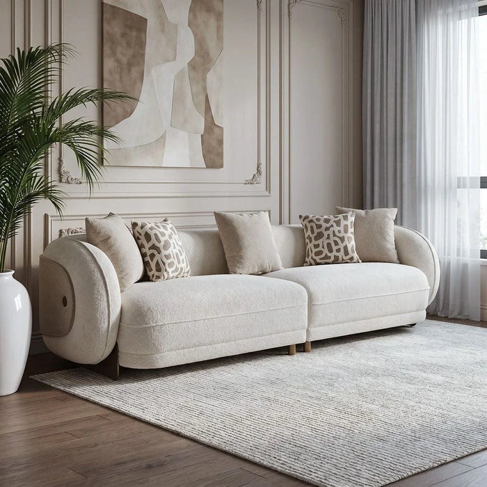 Devina 4-Seater Fabric Sofa - Light Brown - With 2-Year Warranty