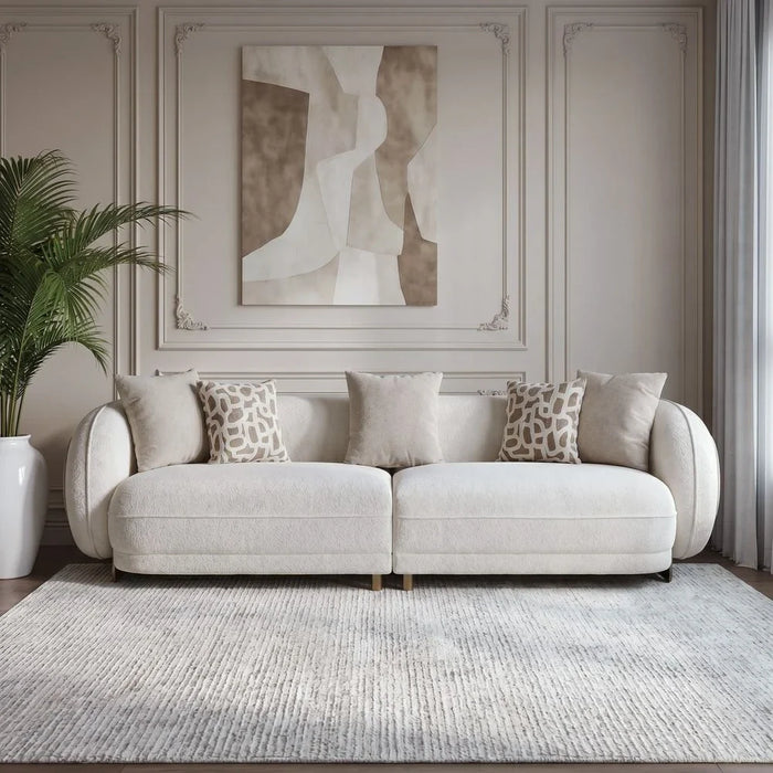 Devina 4-Seater Fabric Sofa - Light Brown - With 2-Year Warranty