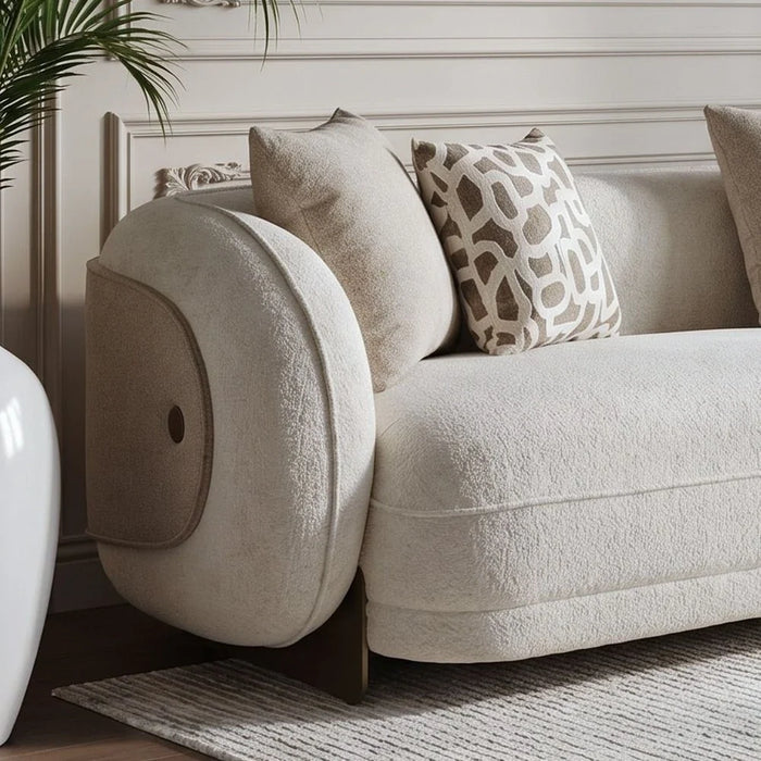 Devina 4-Seater Fabric Sofa - Light Brown - With 2-Year Warranty