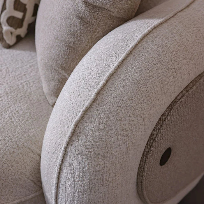Devina 4-Seater Fabric Sofa - Light Brown - With 2-Year Warranty