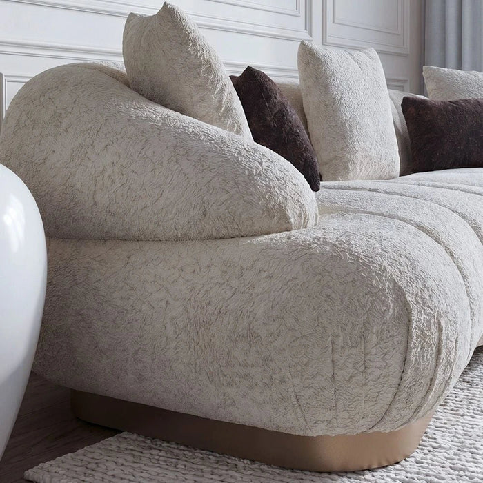 Demaris 4-Seater Fabric Sofa - Light Brown - With 2-Year Warranty