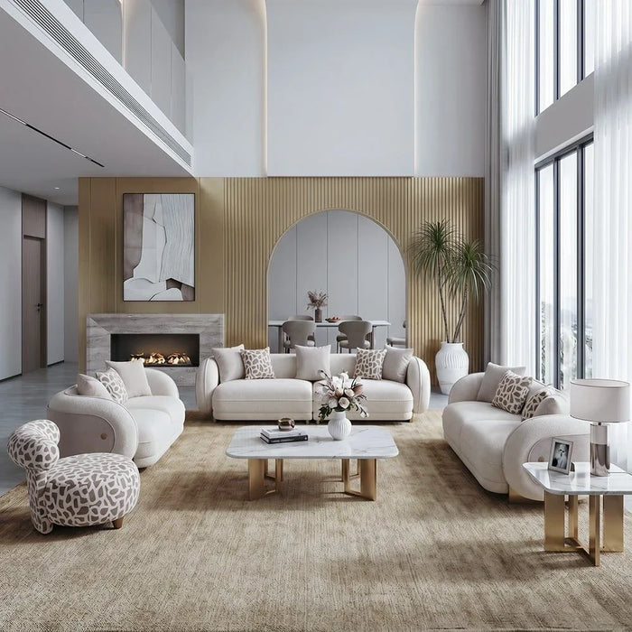 Devina 1 Seateræ Fabric Sofa - Beige/Brown