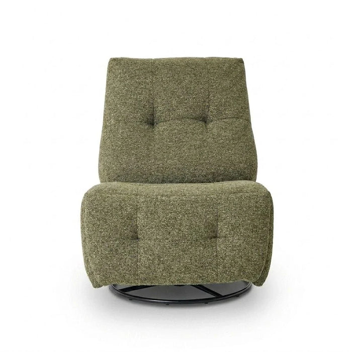 Kenna Fabric Recliner With Glider + Swivel - Green