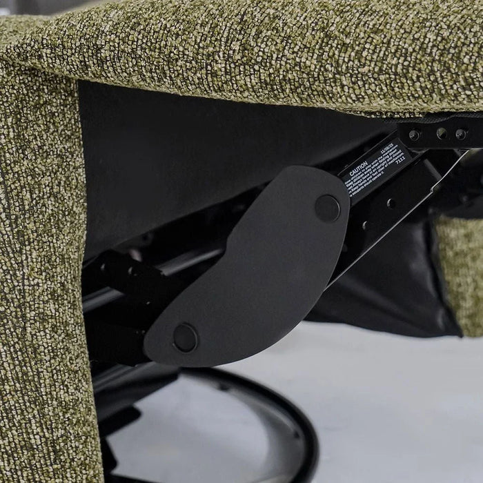 Kenna Fabric Recliner With Glider + Swivel - Green