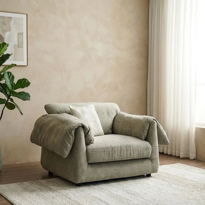Khiara 1-Seater Fabric Sofa - Grey - With 2-Year Warranty