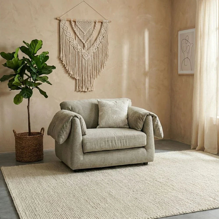 Khiara 1-Seater Fabric Sofa - Grey - With 2-Year Warranty