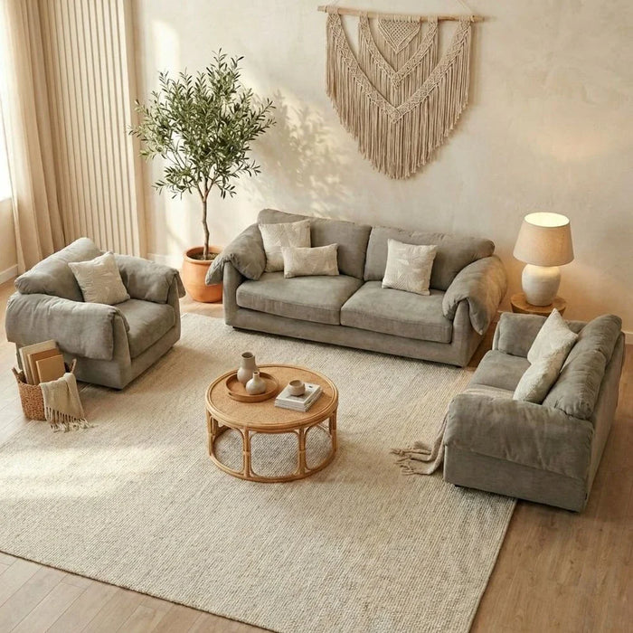 Khiara 1-Seater Fabric Sofa - Grey - With 2-Year Warranty