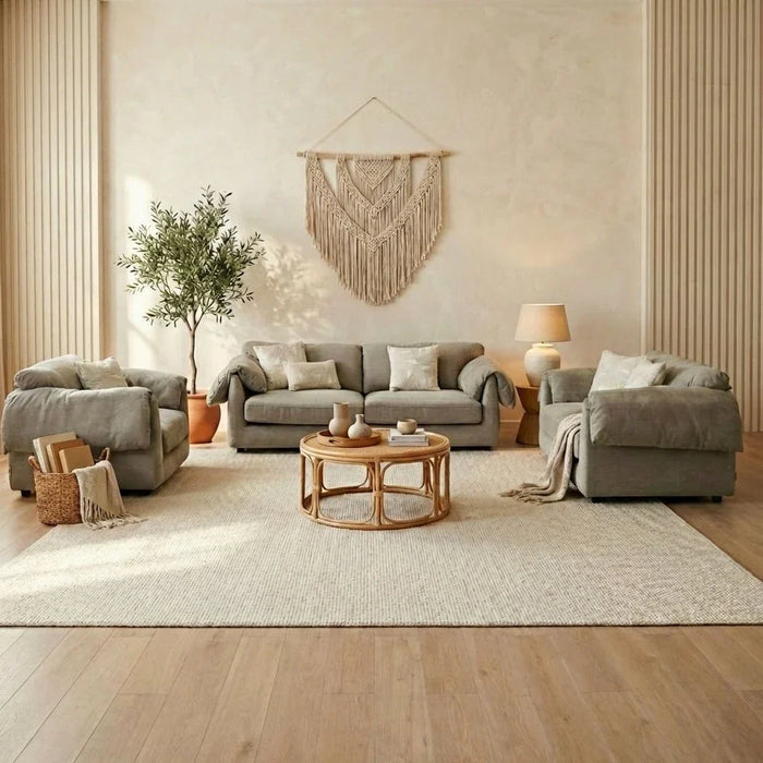 Khiara 1-Seater Fabric Sofa - Grey - With 2-Year Warranty