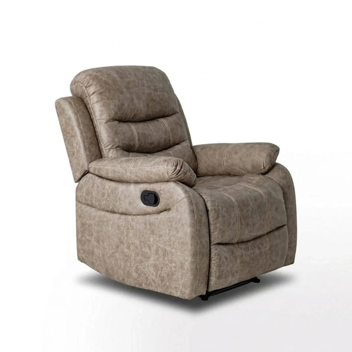 Adric 1 Seater Airleather Manual Recliner-Light Brown