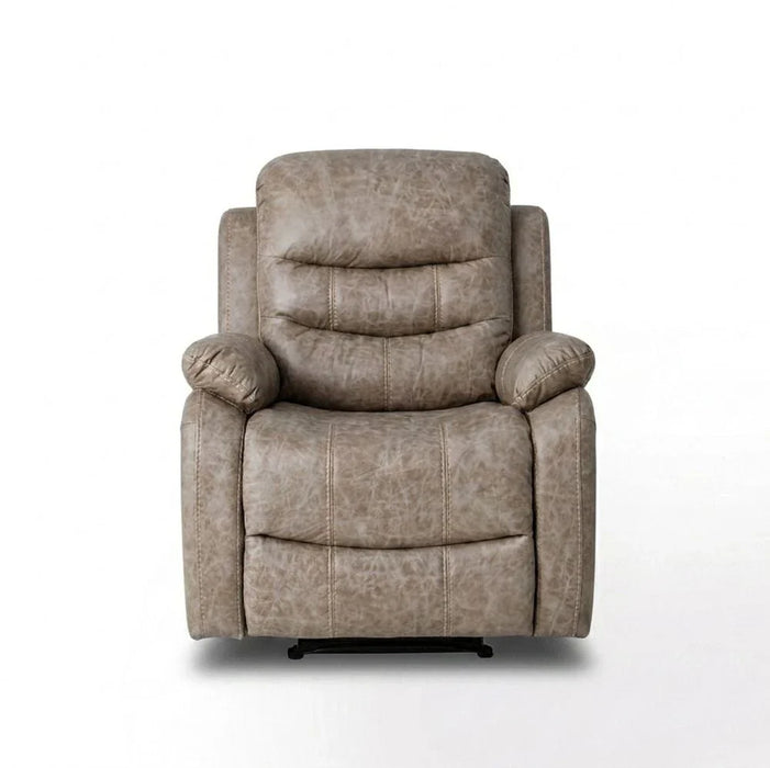 Adric 1 Seater Airleather Manual Recliner-Light Brown