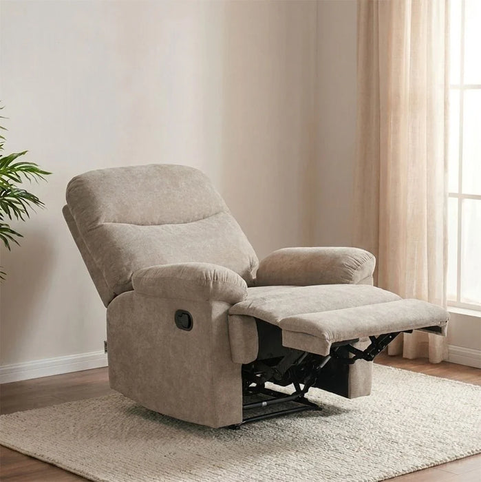 V2 Benedict 1 Seater Fabric Recliner-Light Brown