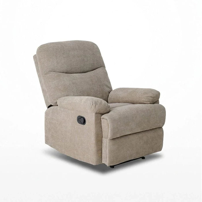 V2 Benedict 1 Seater Fabric Recliner-Light Brown