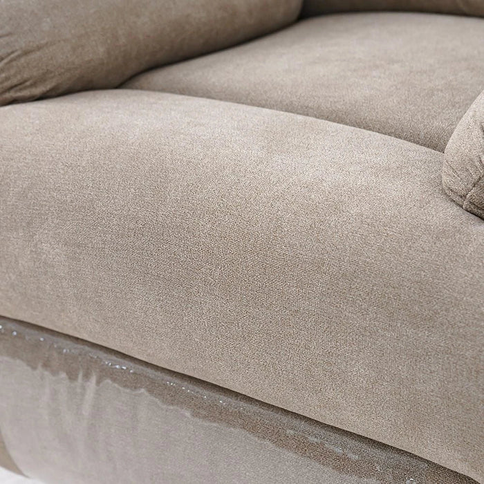 V2 Benedict 1 Seater Fabric Recliner-Light Brown