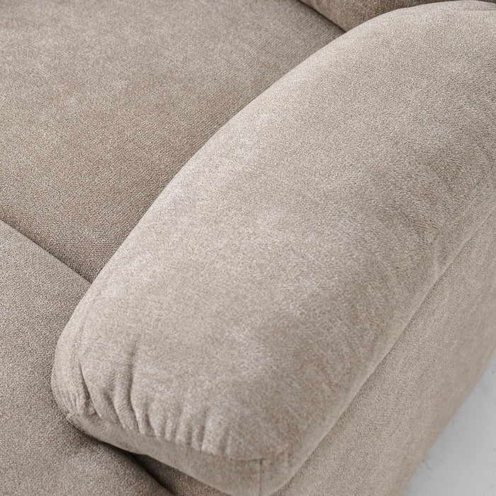 V2 Benedict 1 Seater Fabric Recliner-Light Brown